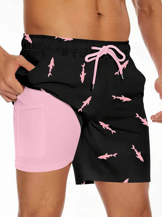 Men's Trendy Shark-Print Shorts - SummerCentral